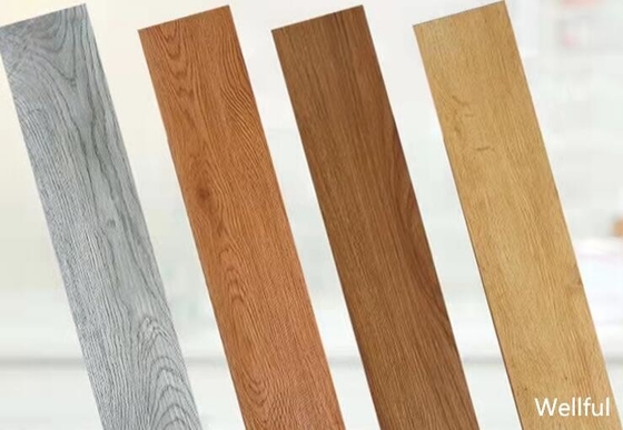Water Proof 1.5mm PVC Vinyl Floor Tiles Fire Resistance Glue Down